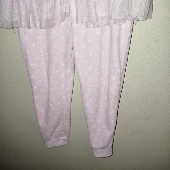 Pink Polka Dot Hooded Pajama Set with Tulle Skirt - Picture 7 of 11
